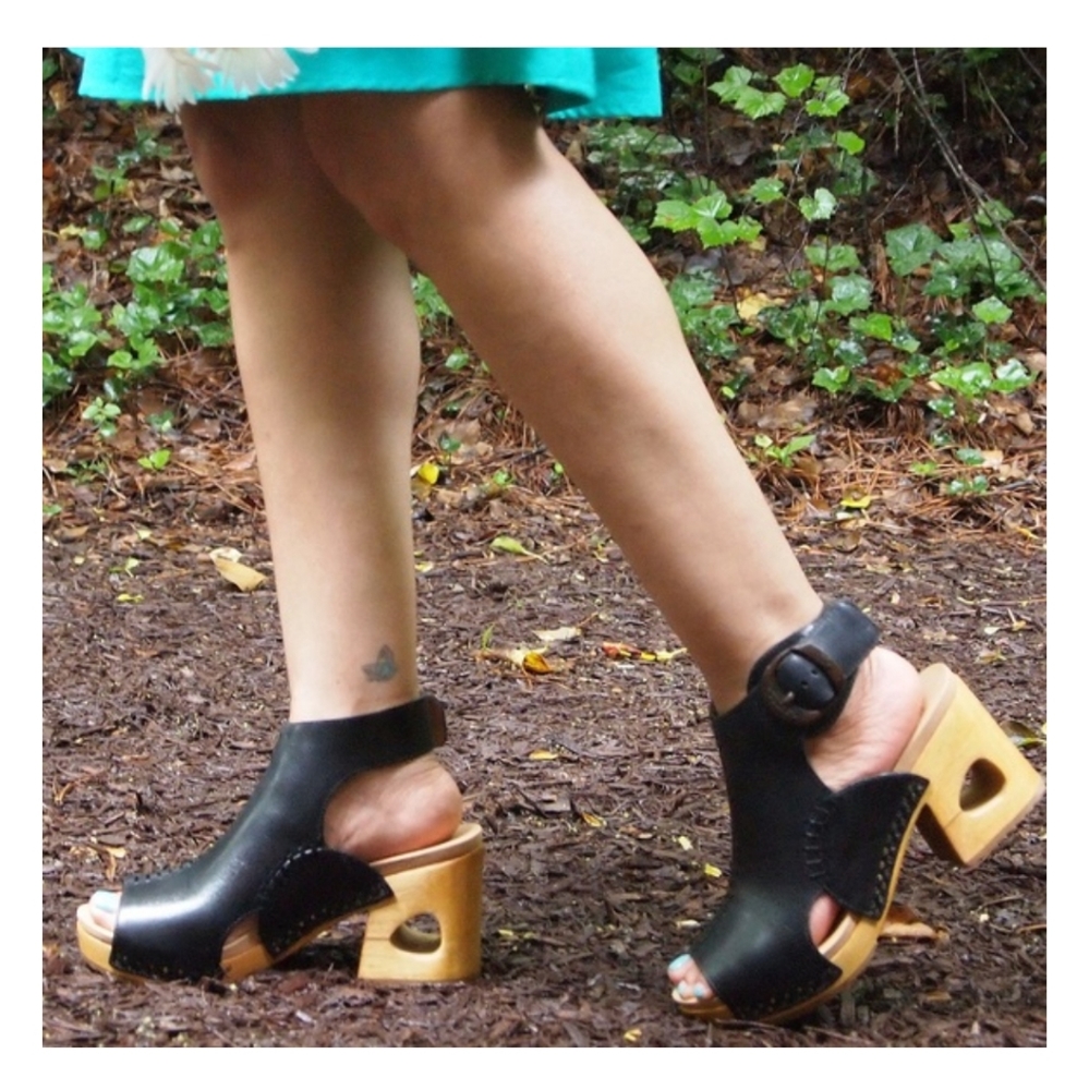 Dansko Olivia Platform Leather Sandals Brazil 9 - Picture 2 of 6